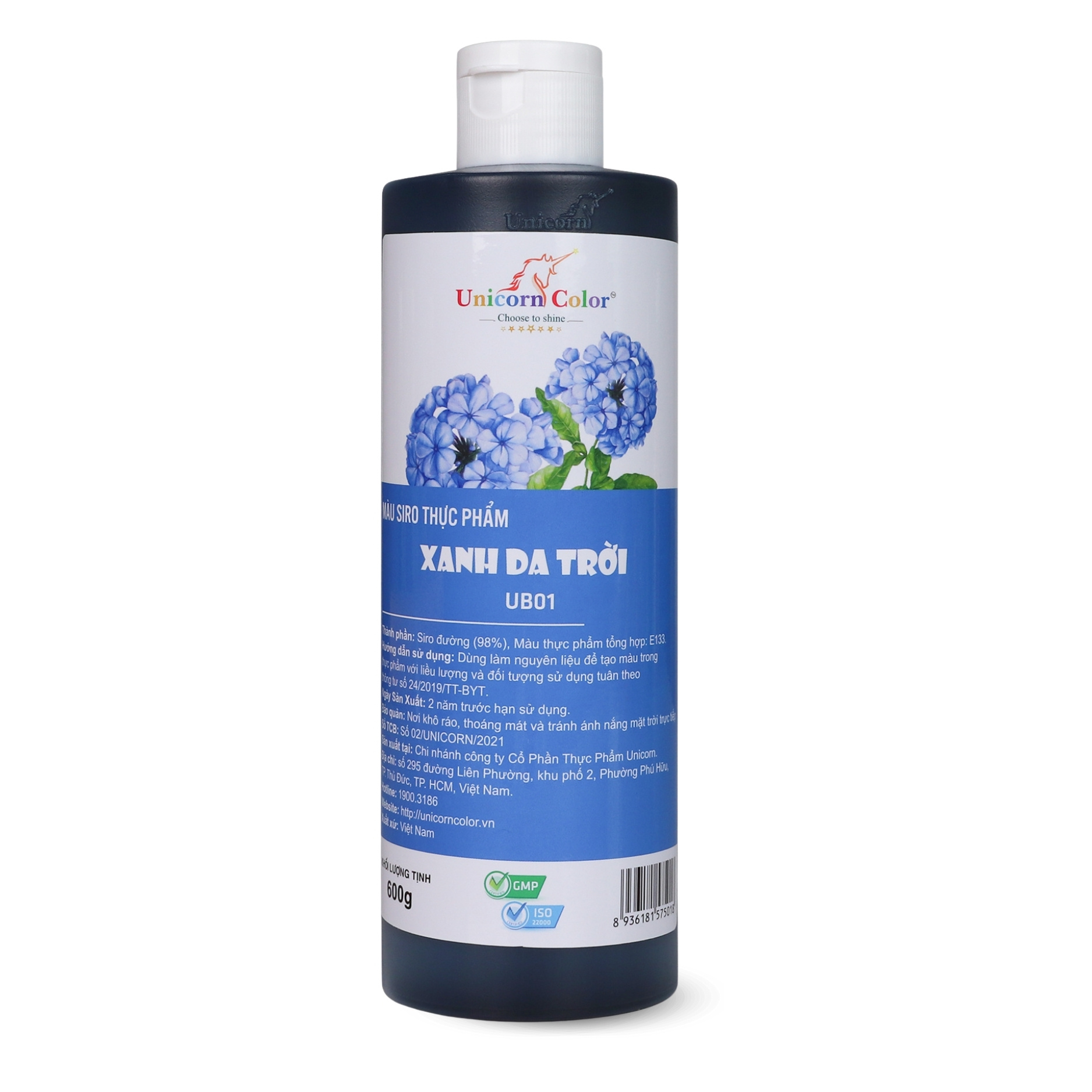 Màu Siro Unicorn Xanh Da Trời 600g